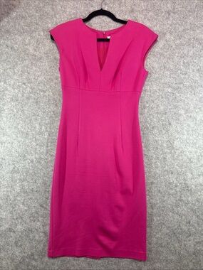 Trina Turk Pencil Dress - Womens 4 - Hot Pink Midi Business Professional Bright